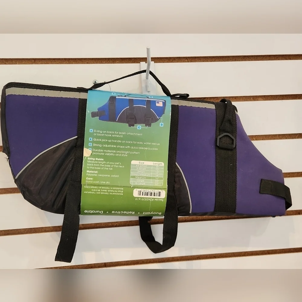 Neoprene Pet Preserver Life Vest  Purple Medium 16 Inches